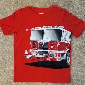 Carter's Red Fire Truck Graphic T-Shirt Boys Size 4/5